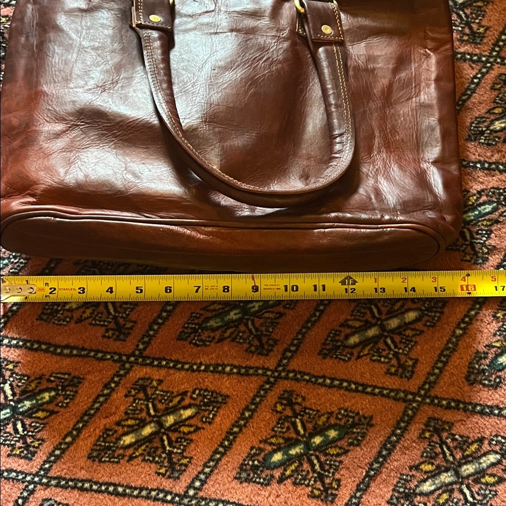 Source Unknown Dark Brown Leather Briefcase - image 7